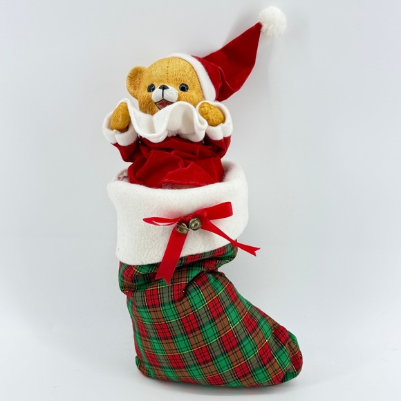 Unbranded Other - Jing'l Christmas Musical Teddy Bear Vintage Stocking Ornament 1985 Working 12"